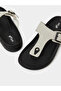 Off White Buckle-Up Comfort Thong Sandals - 3
