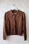 Brown Polo Collar Cuffed Sleeves Tie-Up Front Decorative Buttoned Non-Opening Stitched Knitwear Sweater 60 60 - 2