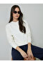 Off White Regular Fit Round Neck Sweatshirt