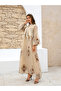 Beige Maxi Jalabiya with Sequin and Print Embellishments - 5
