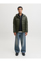 Olive Green JJEKINGSLEY Hooded Puffer Jacket with Zip Closure - 3