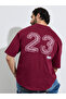 Men Maroon Oversized Back Screen Print Cotton Terry T-Shirt