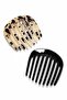 2 Pieces Mink-Black Tortoiseshell French Bone Comb Clasp