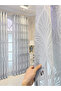 1-Piece Leaf Pattern Non-Blackout Curtain, 140x245cm Blue - 4