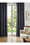 1-Piece Plain Black-Out Curtains, 132x274cm/40, Grey - 2
