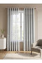 1-Piece Floral Lace Curtain, Light Blue