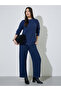 Dark Blue Oversized Longline Sweater - 2