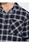 Men Black Checked Piped Shirt and Pyjama Set - 3