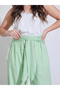 Plus Size Green Wide Leg Tie-Waist Trousers - 4