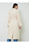 Cream Oversized Belted Midi Coat - 5