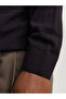 Black JJEEMIL Solid Zip-Up Polo Knit Jumper - 12