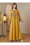 Yellow Embroidered Maxi Jalabiya Dress for Women - 3