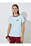 Blue Cotton Regular Fit T-Shirt with Taping Stripe - 3
