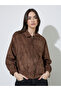 Brown Regular Fit Suede-Look Biker Jacket - 3
