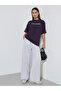 Purple Oversized Longline 100% Cotton Slogan T-Shirt - 2