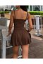 Women's Mini Casual Dress with Rope Straps and Cardigan - 4