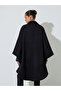 Black Cape Fit Double Breasted Coat - 5