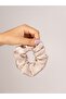 Set of 3 Satin Buckle Scrunchies (Black-Ecru-Cream) - 5