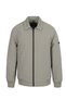 Men's Winter Beige Coat with Polo Collar and Pockets, Bonded Fabric, Classic Pattern - M002 - 2