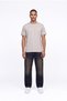 Men's Basic Relaxed Thin Cotton T-Shirt in Painting Gray - 4