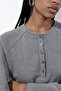 Crew Neck Buttoned Sweatshirt - 5