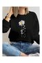 Unisex Faith Daisy Printed Crew Neck Sweatshirt Printed Premium Oversize T-Shirt