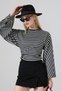 Women's Modal Striped Wide Sleeve Waist-Fitted Blouse - 5