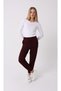 Defy's Women's Fleece Lined 3 Thread Regular Fit Elastic Waist and Cuffs Burgundy Jogger Sweatpants - 2