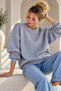Women's Slim 2 Thread Basic Sweatshirt Crew Neck Comfortable Fit Casual Long Sleeve Zg9033 - 3