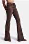 Women's Dark Brown 2W6-16 Flare Fit Special Design Denim Jeans - 4