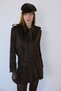 Velvet Brown Coat with Epaulet Detail - 5