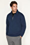 Laurent Men's Half-Zip Navy Blue Sweatshirt - 2