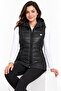 Women's Hooded Quilted Zipper Vest - 5