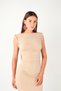 Buzi fabric drawstring detailed pencil dress - beige - 3