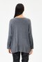 Anthracite Italian Self-Line Patterned Oversize Knitted Blouse with Shawl, Sizes 40 - 46 - 5
