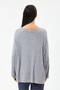 Gray Italian Self-Line Patterned Oversize Knitted Blouse with Shawl, Sizes 40 - 46 - 6