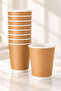 100 Pcs 8 oz Double Wall Kraft Coffee Cup Without Lid Double Wall Hot Drink Paper Cup - 7