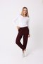 Defy's Women's Fleece Lined 3 Thread Regular Fit Elastic Waist and Cuffs Burgundy Jogger Sweatpants - 5