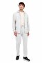 Men's Light Gray Tracksuit Set – Hooded Zip-Up Top and Jogger Bottom Casual Sports Set - 5