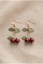 Handmade Cherry Earrings with Beads and Metal Detailing - 2