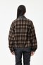 Women's Brown Italian Plaid Pattern Zippered Jacket Size 38 - 42 - 6