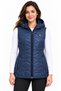 Women's Hooded Wavy Quilted Zippered Royal Vest 1758