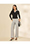 Women Black Contrast Collar Ribbed Top - 5