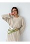 Maribel Belted Lace-Up Maxi Knit Dress Women's Cream - 3