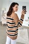 Crew Neck Striped Knitwear Blouse 7K079 - 3