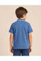 Boys Blue Printed Polo Shirt - 4