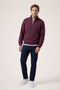 Zippered Half Turtleneck Regular Fit Cotton Basic Sweatshirt - 3