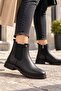 Women's Black Boots – Chelsea Model Elastic Zippered Casual Winter Shoes