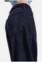 Women's Dark Navy W6-56 Palazzo Fit Smooth Velvet Fabric Trousers - 2
