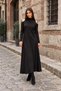 Women's Turtleneck Off-The-Shoulder Long Sleeve Long Janjan Crepe Dress - 7